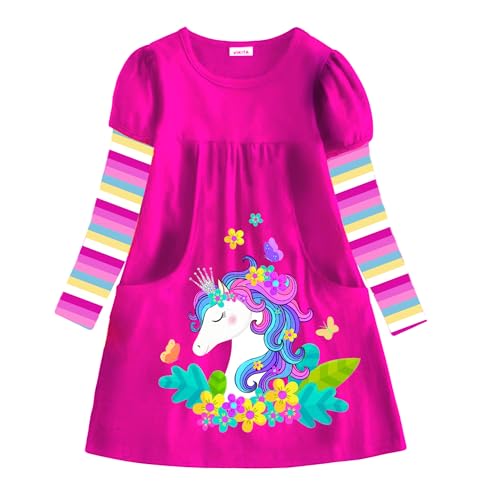 VIKITA Girls Winter Dresses - Long Sleeve Toddler Clothes for Party and Casual Occasions, 3-12 Years