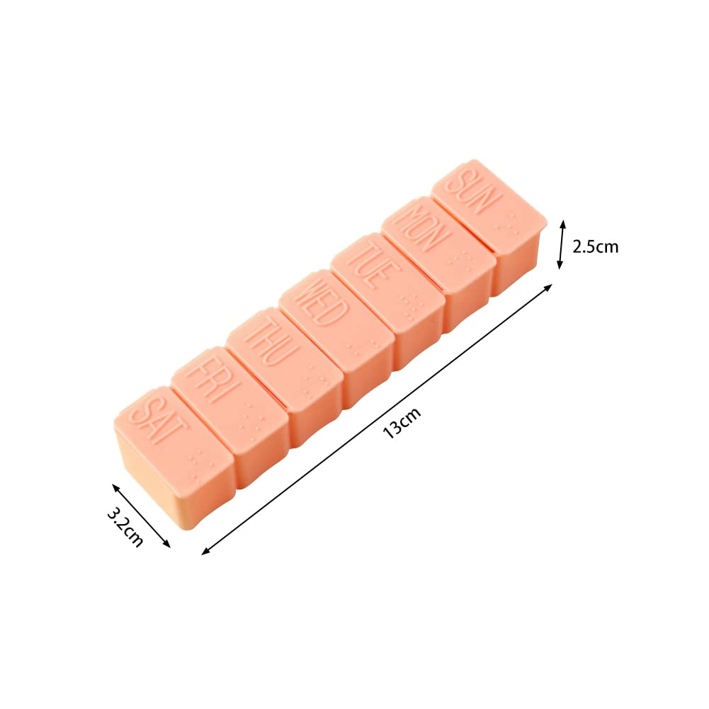 Tablettenbox, 3 Stück, 7-Tage-Pillendosen, 7 Fächer, leicht zu öffnen, Medikamentenspender, Nahrungsergänzungsmittel und Medikamente(Beige)