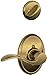 Schlage F59ACC609WKFRH Interior Pack Accent Right Handed Interior Pack Lever Set with Single Cylinder Deadbolt and Decorative Wakefield Rose
