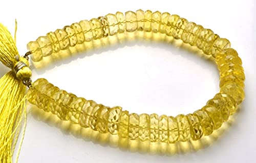 Lemon Quartz Faceted Rondelle Heishi en fil de 17cm pour loisirs créatifs