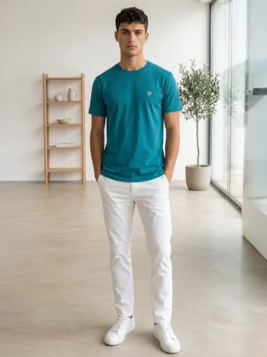 Image of Lux Cozi Men Cotton Half Sleeves Round Neck Regular Fit Casual T-Shirt