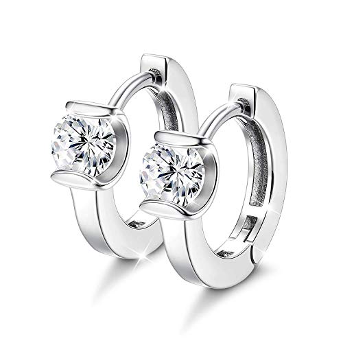 JeryWe Pendientes de aro de plata de ley para mujer, pequeños aretes de aro de plata hipoalergénicos, Plata de ley Cover