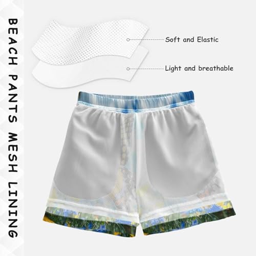 DOMIKING Orange Monarch Butterfly Toddler Boys' Swim Trunks Mesh Lining Swim Shorts for Boys Beach Pool Adjustable Waist4