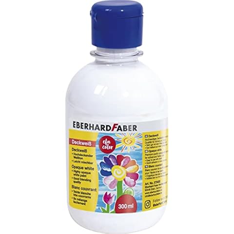 Eberhard Faber 575400 - EFA Color Deckweiß in einer 300 ml Flasche, geruchsneutral und auswaschbar, zum Mischen und für kreativen Malspaß in der Schule und Freizeit Cover