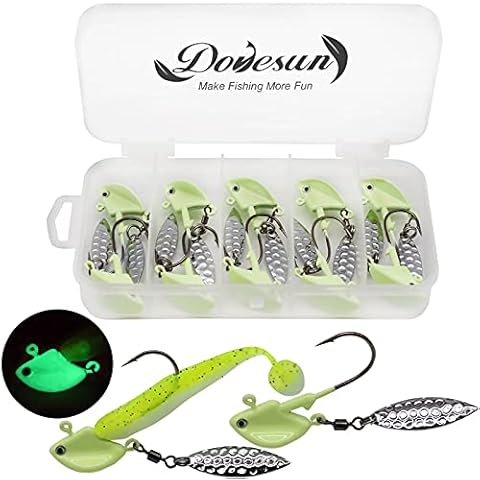 Dovesun Jefes de Plantilla de Pesca Underspin con Hoja de Sauce Cover