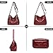 WITERY Crossboby Bag for Women - Soft PU Leather Multi-Pocket Shoulder Bag Handbag with Adjustable Strap, Vintage Ladies Medium Roomy Travel Purses Zipper Hobo Tote Bags(Claret)