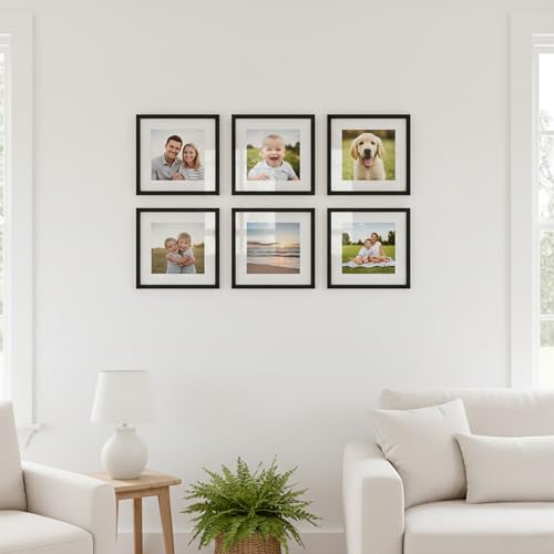 Image of kotart Photo Frame For Wall | Aesthetic Collage Picture Frames For Wall Decor | Rectangular Photo Frames For Home Decor Office Livingroom Bedroom | Pack of 6 (8X8 inch)