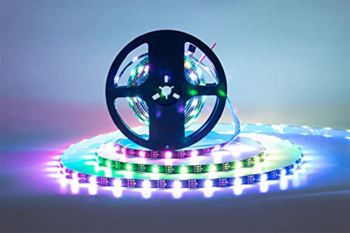 Image of WS2812B LED Strip Individual Addressable Light Full Color SMD 5050 RGB Pixel Strip DC5V (30Pixels /m 150Pixels 16.4FT 150LEDS Waterproof IP65, White PCB)