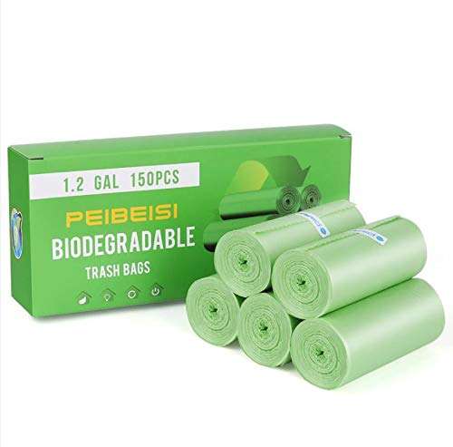 Small Trash Bags 1.2 Gallon - 5 Liter Waste Basket Trash Bags Biodegradable Bathroom Garbage Bags Office