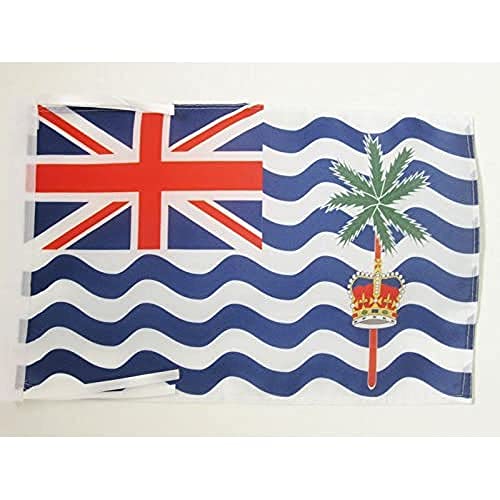 AZ FLAG - Drapeau Territoires britanniques de l'océan indien - 45x30 cm - Pavillon Des Biot 100% Polyester Avec Deux Cordelettes - 20g