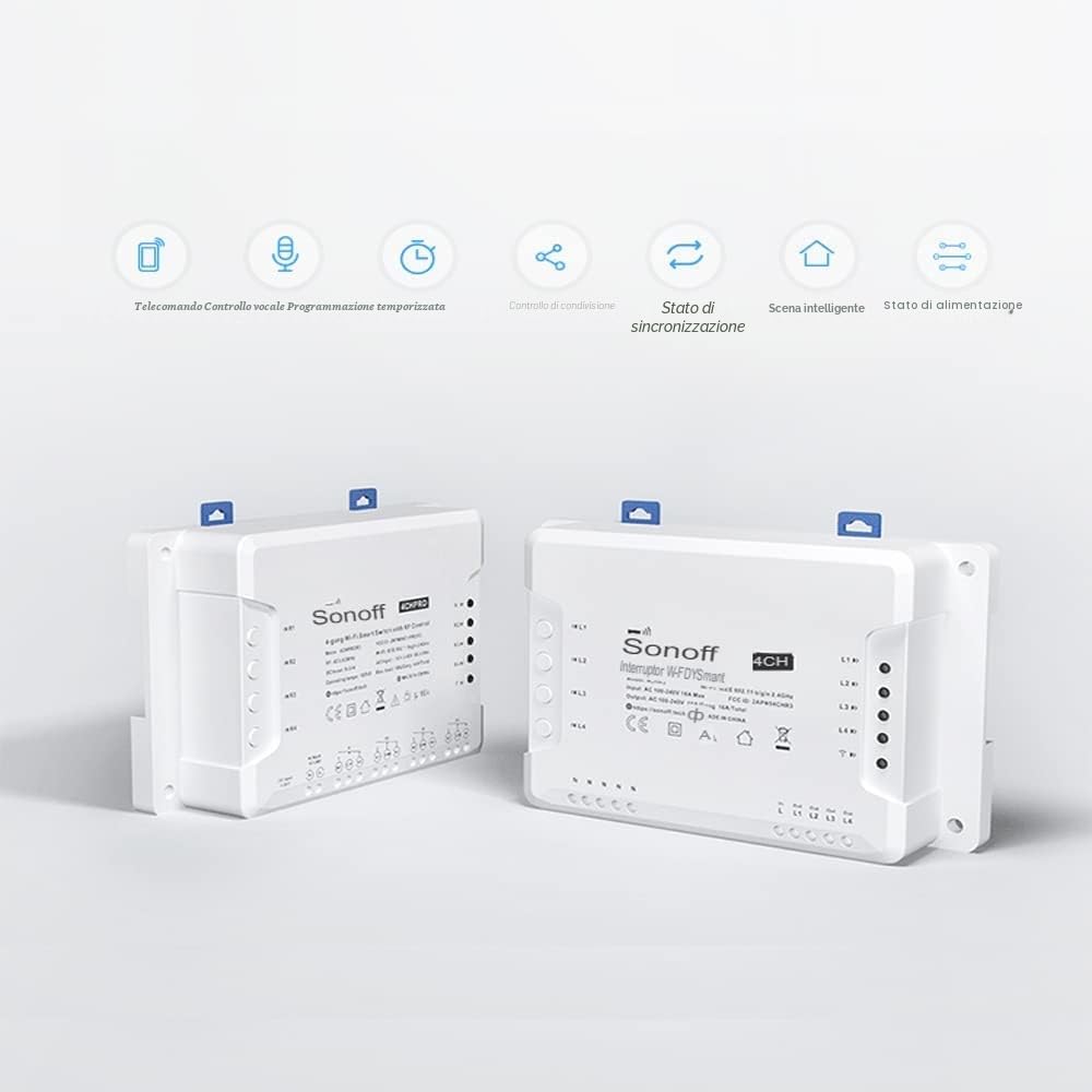 Sonoff Centrale DOMOTICA 4CHPRO 4 CANALI WiFi RF - Interruttore Intelligente MULTICANALE