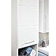 trendteam smart living - Monte - Hochschrank - Weiß/Weiß Hochglanz - (BxHxT) 37 x 189 x 34 cm - chromfarbene Griffe - Kratzfest