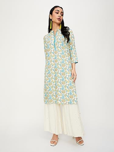 Image of Max Women's Rayon Regular Fit Printed A-Line Kurta