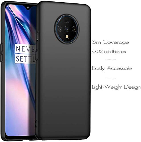 Image of Mobile Back Cover Case for Oneplus 7T | One Plus 7T | 1+7T (Silicone Case|CameraProtection|Black SC1510)
