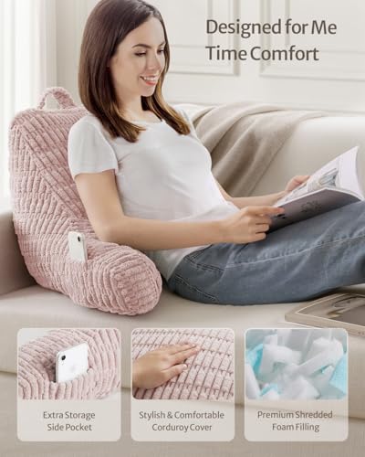 Blissful Diary Travesseiro de leitura, travesseiro de cama elegante com espuma viscoelástica desfiad