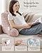Blissful Diary Reading Pillow, Backrest Pillow with Shredded Memory Foam for Adult & Children, Designed for Bed and Couch Sitting Up, Includes Arms, Pockets and Washable Cover, Pale Pink