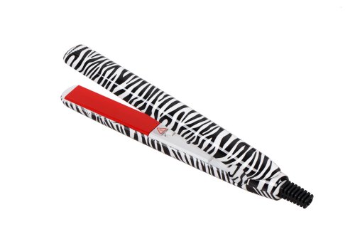 Bundle Monster Portable Mini Travel 0.5”Ceramic Tourmaline Plates Flat Iron Hair Styling Straightener US – COLOR: ZEBRA PRINT