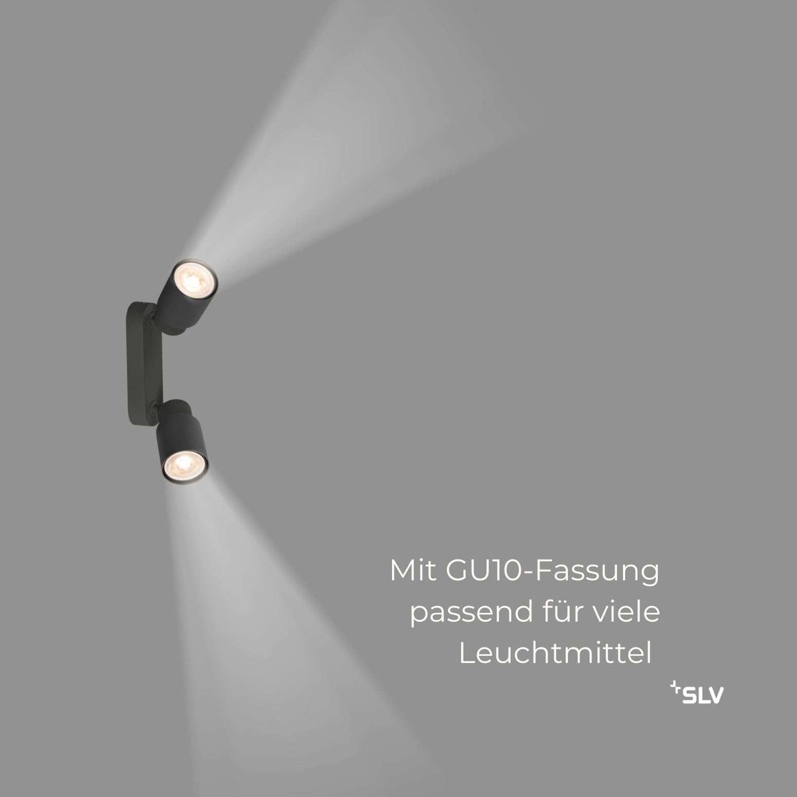 SLV PURI 2.0 Tube, Wand- und Deckenaufbauleuchte, long, 2 x max. 6 W GU10, schwarz