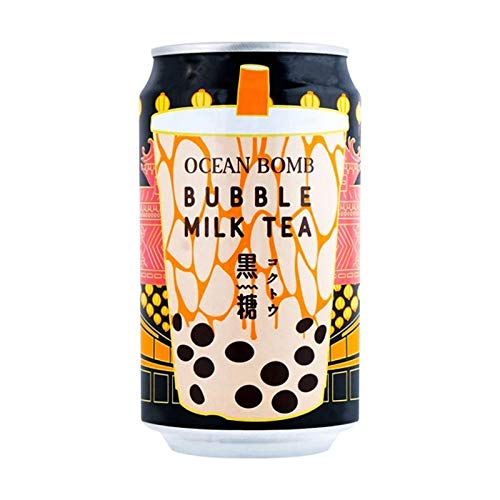 Ocean Bomb Bubble Milk Tea - Brown and Black Sugar Milk Tea with Boba | Delicious Milk Tea Real Bubble Instant Drink | Ready To Drink In A Can | Canned Original Taste Milk Tea - 315ml?Pack of 6?