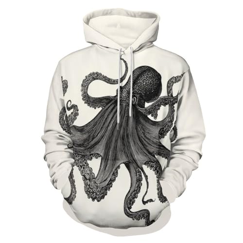 Sweat à capuche imprimé 3D homme pull manches longues victorien