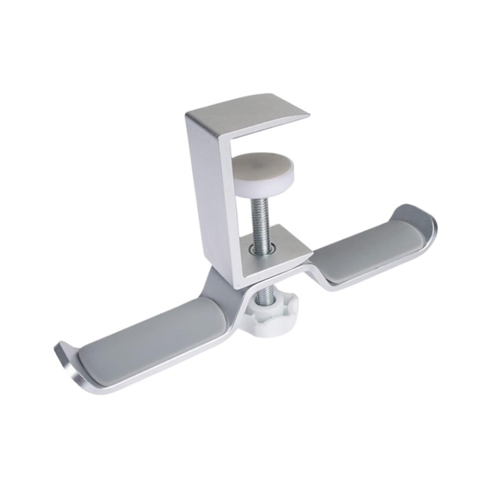 MRKU Headphone Stand Holder Headset Hook Hanger Desktop Rack Under Desk Dual With Adjustable And Rotating Arm Clamp