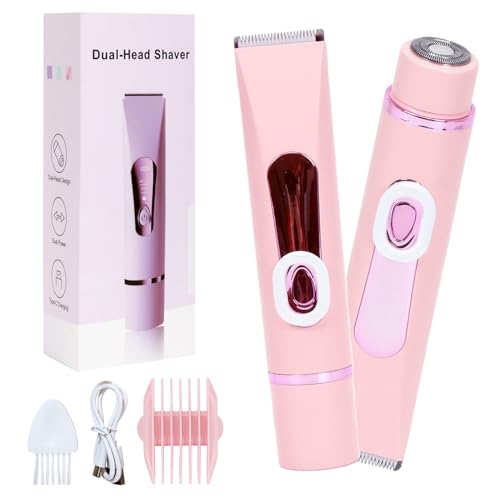 Wishstar 2 in 1 Rasoir Electrique Femme, Tondeuse Intime, Étanche Rasoirs électriques Femme, Epilateur Visage, Utilisation Humide et sèche Pour Maillot,...