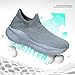 AONEREALRUN Men's Slip On Walking Shoes Running Comfortable Tennis Breathable Lightweight Non Slip Athletic Gym Workout Casual Fashion Sneaker Grey