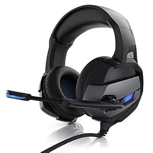 CSL – PS4 PS5 Headset – Gaming Headset Klinke mit Mikrofon – Klinkenanschluss – LED Beleuchtung – Gaming Kopfhörer für PC PS4 PS4 Pro PS5 Xbox One XBox One S