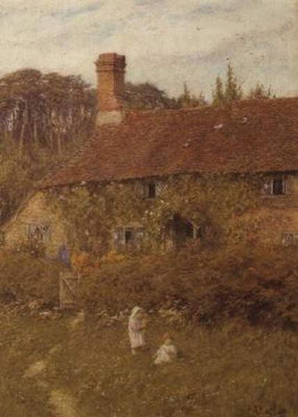 Affiche impression d'art Cottage à Witley Helen Allingham tableau décoration murale 60x90cm