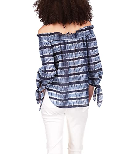 Michael Kors Shibori Off Shoulder Top Chambray Xs #TOP2