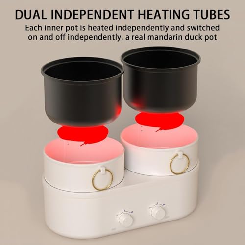 MZBDYYF Electric Hot Pot Split 1200W Slow Cooker - Nicht -Stick, Dampfer aus Edelstahl, Doppelauskleidung - perfekt für Partys, Familienversammlungen 4 MZBDYYF Electric Hot Pot Split 1200W Slow Cooker - Nicht -Stick, Dampfer aus Edelstahl, Doppelauskleidung - perfekt für Partys, Familienversammlungen