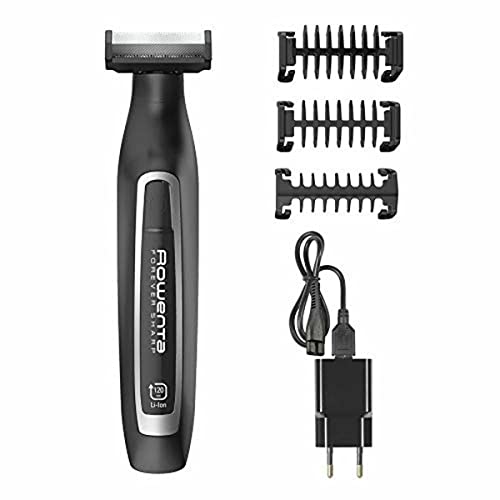 Rowenta TN6000 Forever Sharp Rasoio Elettrico Uomo per Radere, Regolare e Rifinire, Lame in Acciaio Inox Autoaffilanti e 6 Pettini Regolabarba, Autonomia 120 min, 100% Impermeabile, Design Ergonomico