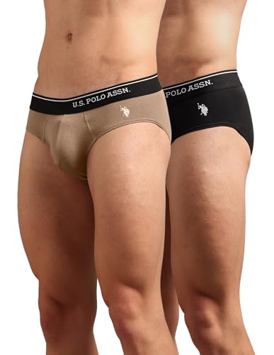 Image of U.S. Polo ASSN. Men's OEB18 Cotton Stretch Breathable Underwear Briefs - Pack of 2