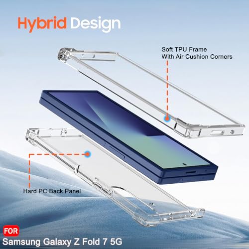 Image of TheGiftKart Crystal Clear Back Cover Case for Samsung Galaxy Z Fold 7 5G | Shock Proof 360 Protection | Hard Clear Back Cover Case for Samsung Galaxy Z Fold 7 5G (PC & TPU, Transparent Bumper)