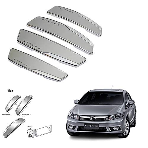 JAINFAM® Status High Gloss Premium Door Edge Guards Set of 4-(Made in Korea) - Silver for Honda Civic Old