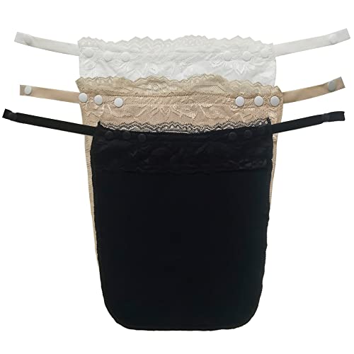 3 piezas simuladas con clip de correa de sujetador, Negro, blanco, beige., talla única Cover