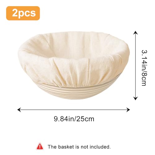 2PCS Round Tea Towels for Baking sourdough, banneton liner, Suitable for Sourdough Proofing Basket, Banneton Bread Proofing Basket, Proofing Basket (2 pcs round cloth liner)