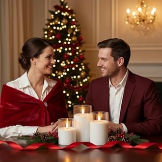 ANGELLOONG White Flameless Candles with Timer, Glass Flickering LED Candle with Remote, Set of 3 Battery Operated Pillar Candles for Bathroom Bathtub Home Decor Wedding Christmas Decoration