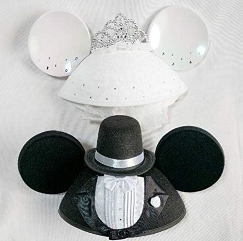 Amazon Co Jp 香港ディズニーランド ミッキー ミニー ウェディングイヤーハット 2個ペア ファンキャップ 帽子 ティアラ 結婚式 海外 限定 ホビー 通販