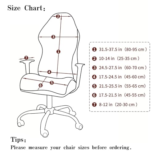 Image of HOKIPO 'SereneSolids' 140 GSM Gaming Chair Cover Elastic Computer Rotating Chair Seat Covers Slipcover, Camel (AR-5370-CML)