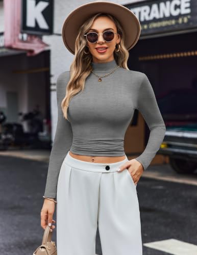 Image of Ekouaer Womens Turtleneck Shirts Long Sleeve Lightweight Fitted Thermal