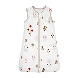 HOUSBAY Baby Wearable Blanket,Summer Cotton Sleep Sacks for 3-9 Months, 1 Pack Unisex Toddler Sleeping Bag Sack, 0.5 TOG with 2-Way Zipper (gray bear, Small（65cm）)