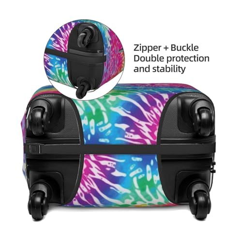 Colorful Rainbow Tie Dye Luggage Cover For Travel Suitcase Protector Fits 18-32 Inch Case X-Large3