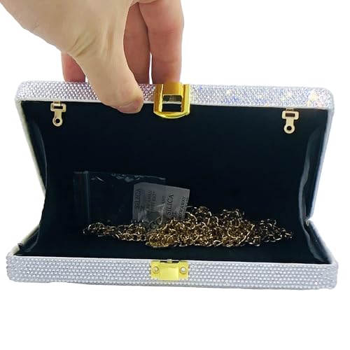 Image of Boutique De FGG Retro Mini Crystal Clutch Purses for Women Luxury,Novelty Rhinestone Evening Bag,Formal Party Clutch Handbag