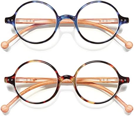 TISHUI Readers for Women Men +1.75 Blue Light Blocking Reading Glasses Unisex Round Cheaters Circular Lightweight Blue Ray Glasses