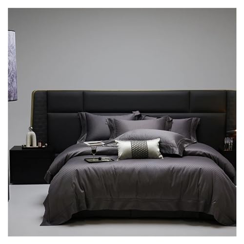 GUHPZA Juego De Sábanas De Satén De 1400 Hilos Y Algodón Egipcio con Patchwork, Suave Y Sedoso, 6 Piezas, Color Champán, Funda Nórdica, Sábana Y Fundas De Almohada.,D-Fitted King Size 6pcs