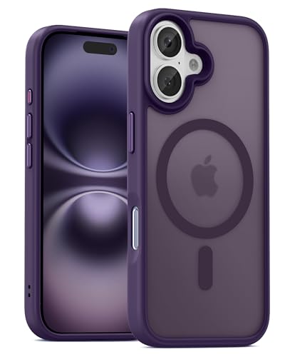 Image of UNBREAKcable Magnetic for iPhone 16 Case 6.1-Inch, Compatible with MagSafe, Full Camera Protection, Built-in Magnetic Ring, Drop Protection Shockproof Slim Phone Cover-Dark Purple
