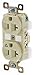 Bryant Electric BRY5362IGI 2-Pole 20 Amp 125V Industrial Specification Grade Isolated Ground Straight Blade Duplex Receptacle NEMA 5-20R with 3-Wire Grounding, Ivory