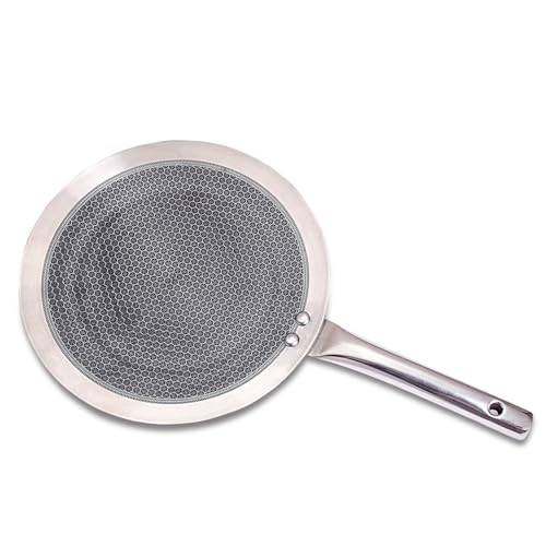 Image of Steels Hexa Comb Roti Tawa 28cm - 2.5mm Thick Triply Non-Stick Flat Pan for Rotis & Chapatis | Compatible with All Cooktops Including Gas & Induction | Durable Premium Design,Capacity 0.54ltr