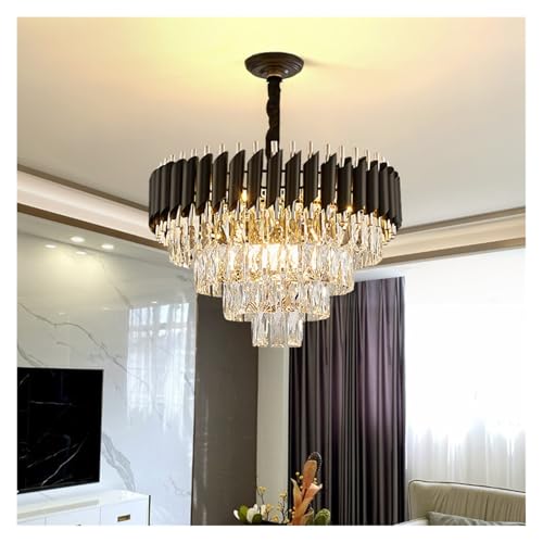 Lustre moderne cristal LED résout éclairage grand salon D60